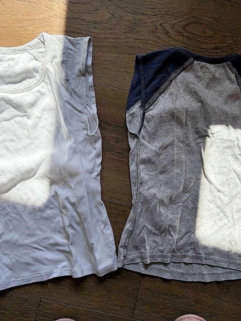 Hollister Gray & White Tank Top Set Small white XS blue